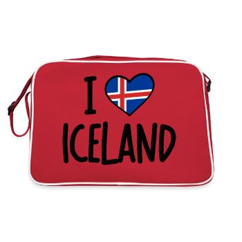 i love iceland - Retro Tasche - Rot/Weiß - Hinten