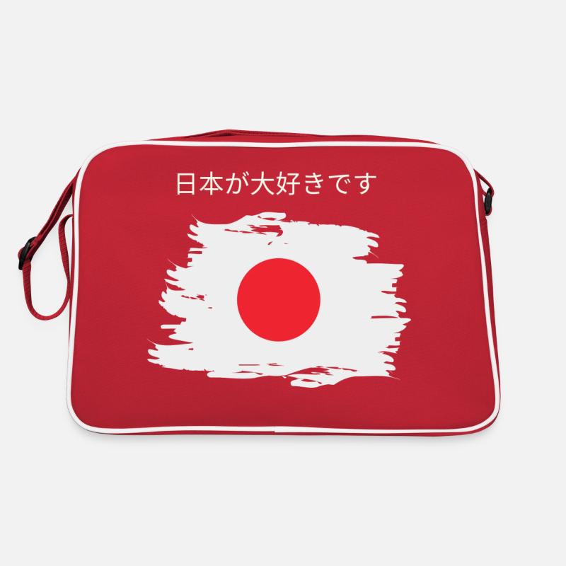 Ich liebe Japan - Retro Tasche - Rot/Weiß