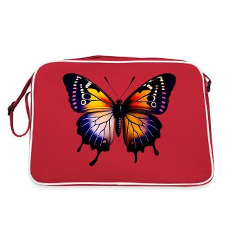 Multicolored butterfly - Retro Bag - red/white - Back