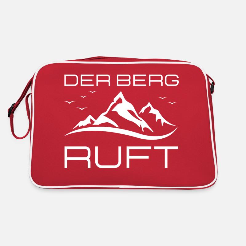 Der Berg ruft - Retro Tasche - Rot/Weiß