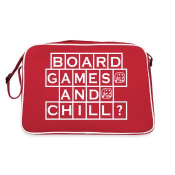 Boardgame Chess Backgammon Game Night - Retro Bag - red/white - Back