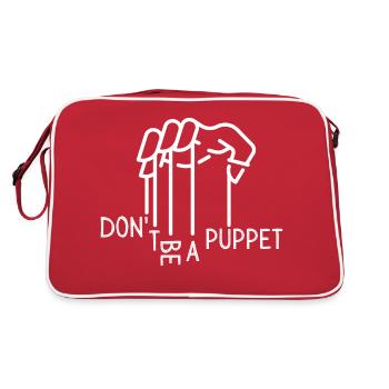 Don t be a puppet weiss - Retro Tasche - Rot/Weiß - Hinten