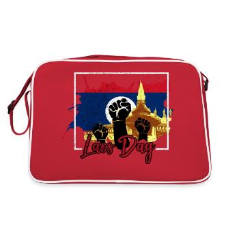 Laos Lao Laotian Flag Elephant Lao I Cadeau - Sac Retro - rouge/blanc - Dos