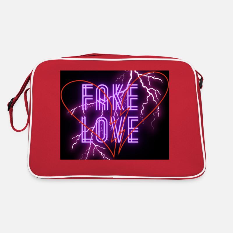 Fake Love - Retro Tasche - Rot/Weiß