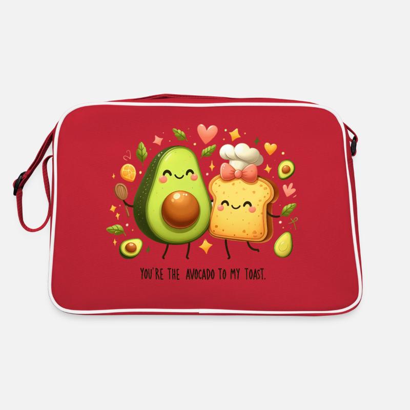 Toast à l’avocat drôle - Sac Retro - rouge/blanc