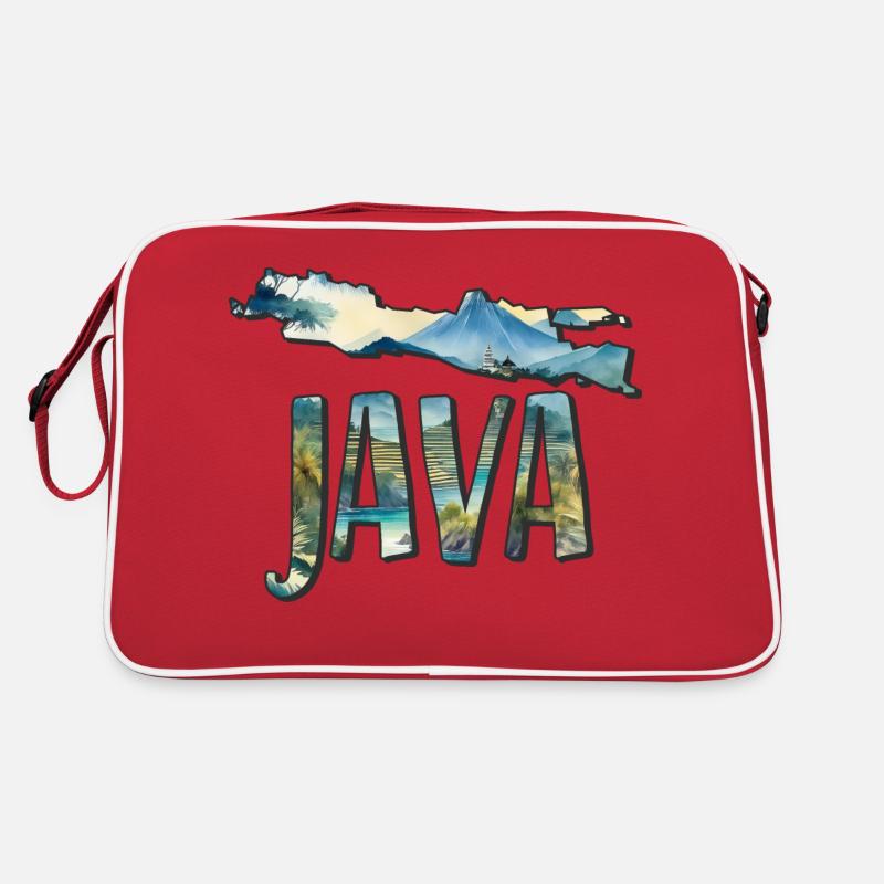 Aquarell Landkarte Java Retro Tasche