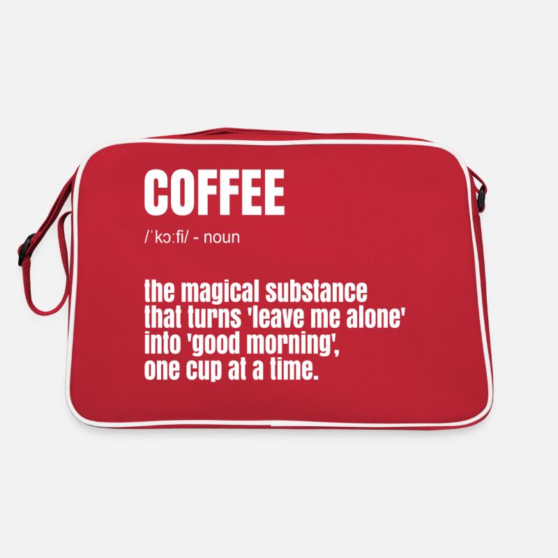 Funny Coffee Saying - Retro Bag - red/white