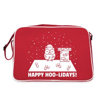 Glückliche Hoo-lidays - Retro Tasche - Rot/Weiß - Hinten