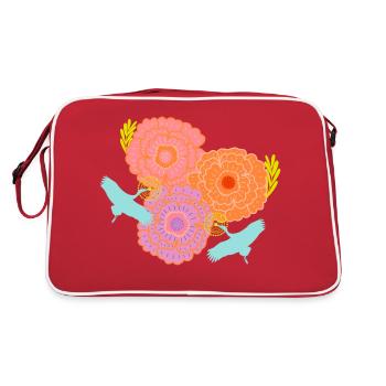 Pivoine et grues - Sac Retro - rouge/blanc - Dos
