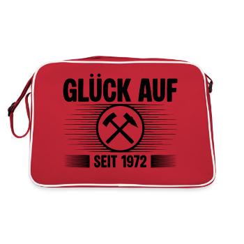 Glueck auf seit 1972 - Retro Tasche - Rot/Weiß - Hinten