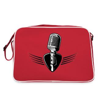 Microphonique Musique Mic Musicien Rap Hip Hop - Sac Retro - rouge/blanc - Dos
