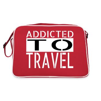 artistic humor gift typography geek eiffel tower - Retro Tasche - Rot/Weiß - Hinten