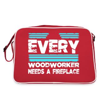 funny carpenter quotes hobbyists mason bday cool - Retro Bag - red/white - Back