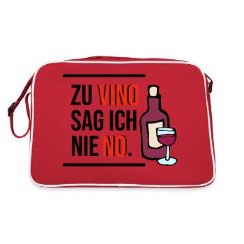 zu Vino sag ich nie NO - Retro Tasche - Rot/Weiß - Hinten