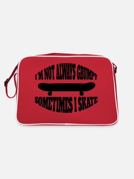 Skateboard Skaten Skateboarding Skater Longboard - Retro Tasche - Rot/Weiß - Hinten