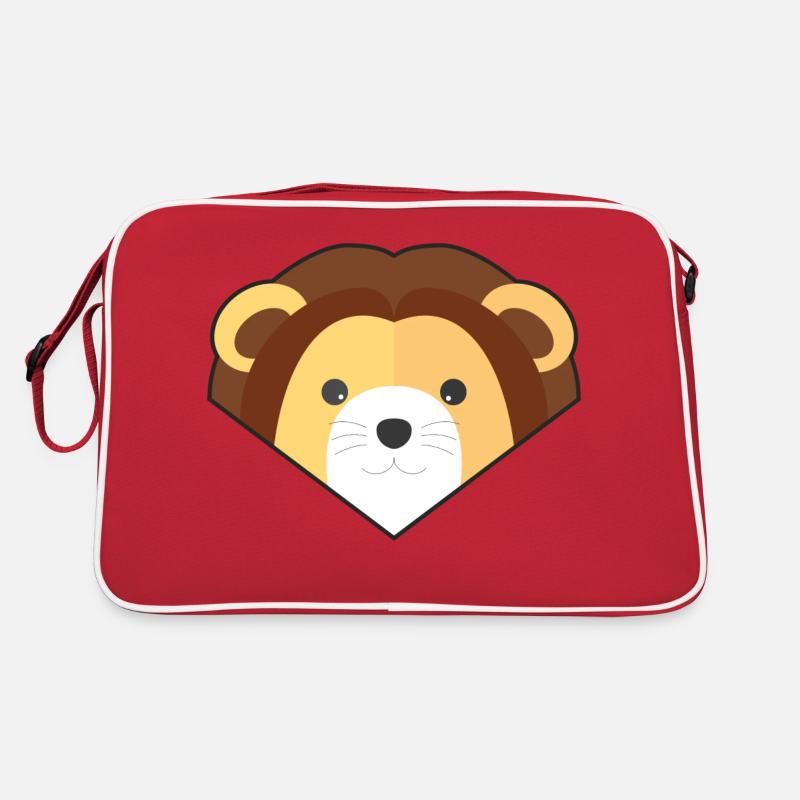 Lion simple mignon - Sac Retro - rouge/blanc