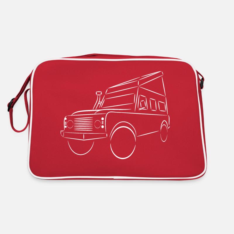 Defender mit Hubdach - Retro Tasche - Rot/Weiß