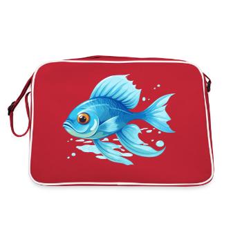 poisson bleu - Sac Retro - rouge/blanc - Dos