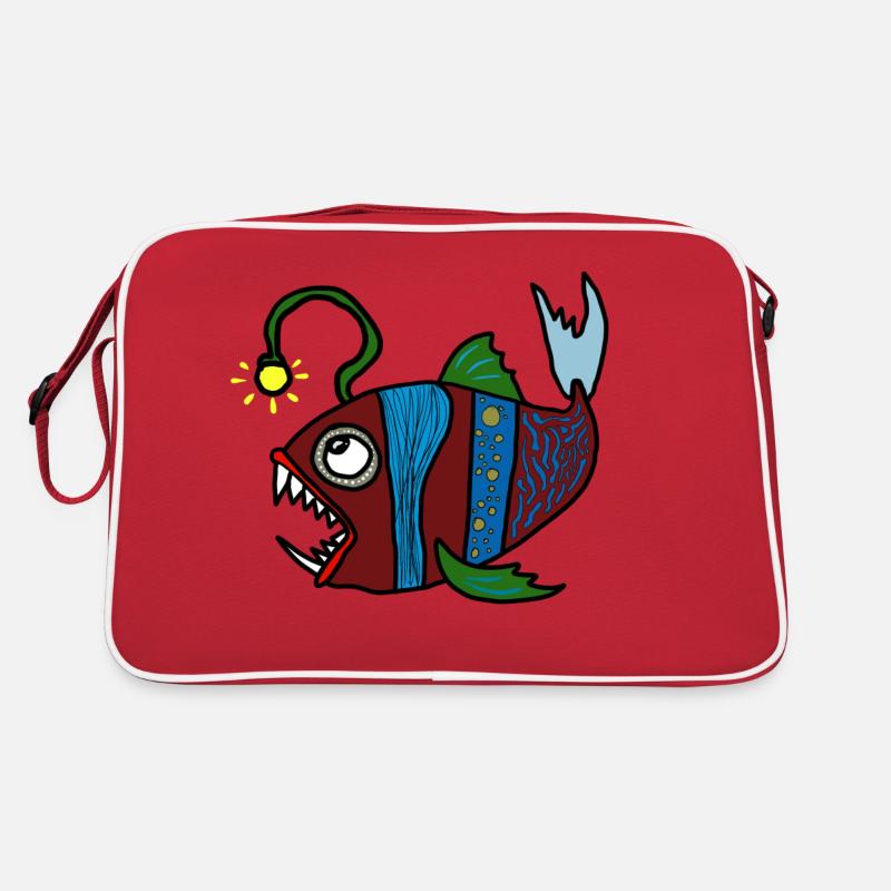 Anglerfisch - Retro Tasche - Rot/Weiß