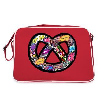 Logo t-shirt Bretzel Pop Art - Sac Retro - rouge/blanc - Dos