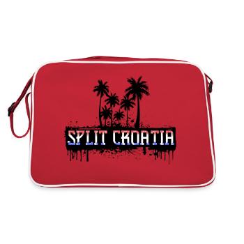Split croatia football soccer dalmatia tourism - Retro Bag - red/white - Back