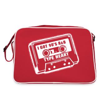 90s R&B Love – Heart on the Beat - Retro Bag - red/white - Back