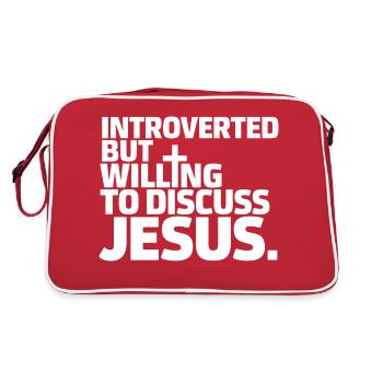 Christlicher Humor für Gläubige - Retro Tasche - Rot/Weiß - Hinten