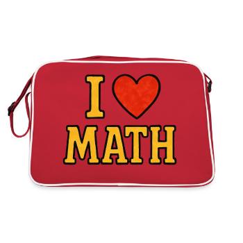 I ♥ Math – nerdig und stolz - Retro Tasche - Rot/Weiß - Hinten