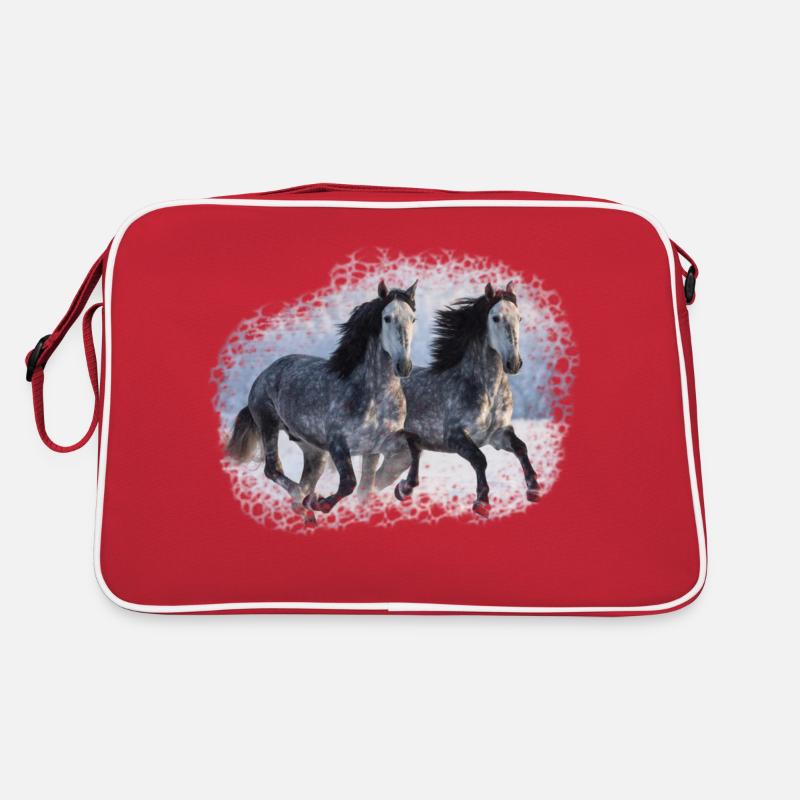 Pferd Reiterin Retro Tasche