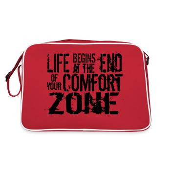 Life begins at the end of your comfort zone - Retro Bag - red/white - Back