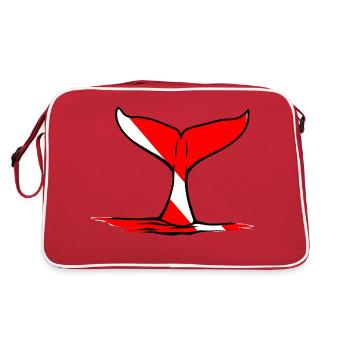 Whale Fin by Scuba.Style - Retro Bag - red/white - Back