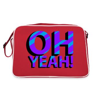 OH YEAH! - Retro Tasche - Rot/Weiß - Hinten
