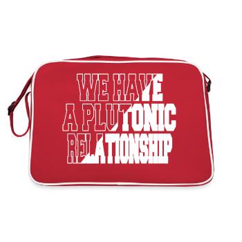 Voyage spatial présent heureux conspiration terre - Sac Retro - rouge/blanc - Dos
