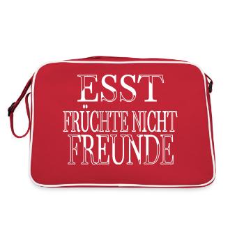 Funny health meatless food - Retro Bag - red/white - Back