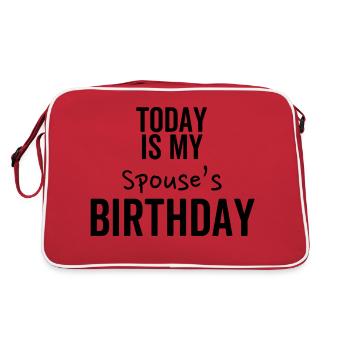 Today is My Spouse's Birthday - Retro Bag - red/white - Back
