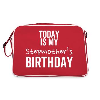 Heute ist der Geburtstag meiner Stiefmutter - Retro Tasche - Rot/Weiß - Hinten
