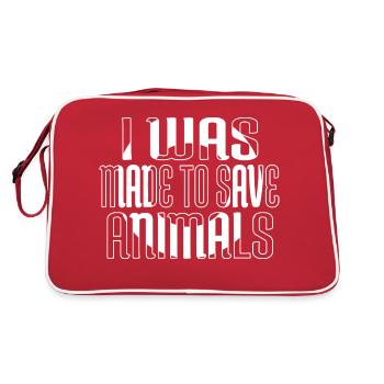 Funny Animal Dog Welfare Statement Animal Lover - Retro Bag - red/white - Back