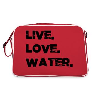 swimming pool bday swimming love - Retro Tasche - Rot/Weiß - Hinten