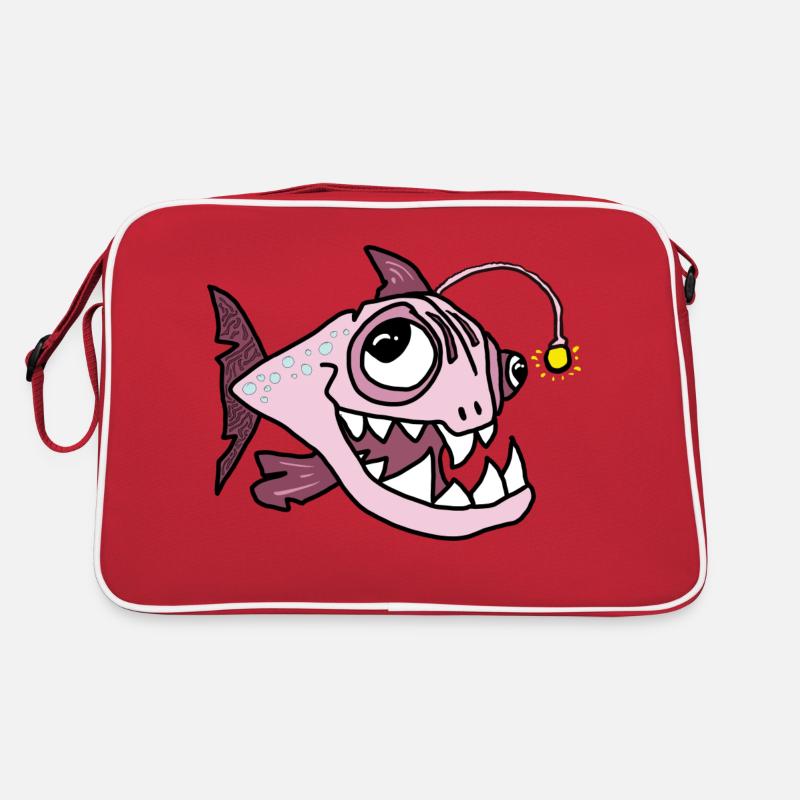Anglerfisch - Retro Tasche - Rot/Weiß