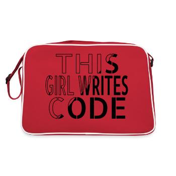 humor coding information technology statement - Retro Bag - red/white - Back