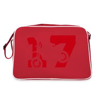 Moto 17 Biker - Retro Tasche - Rot/Weiß - Hinten