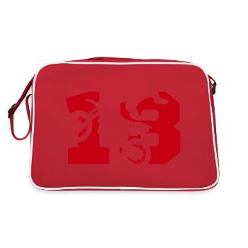 Moto 18 Biker - Retro Tasche - Rot/Weiß - Hinten
