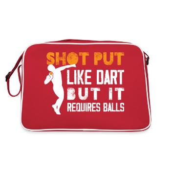 shot put like darts but it requires balls Design - Retro Tasche - Rot/Weiß - Hinten