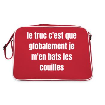 Le truc c'est que je m'en bats les couilles - Sac Retro - rouge/blanc - Dos
