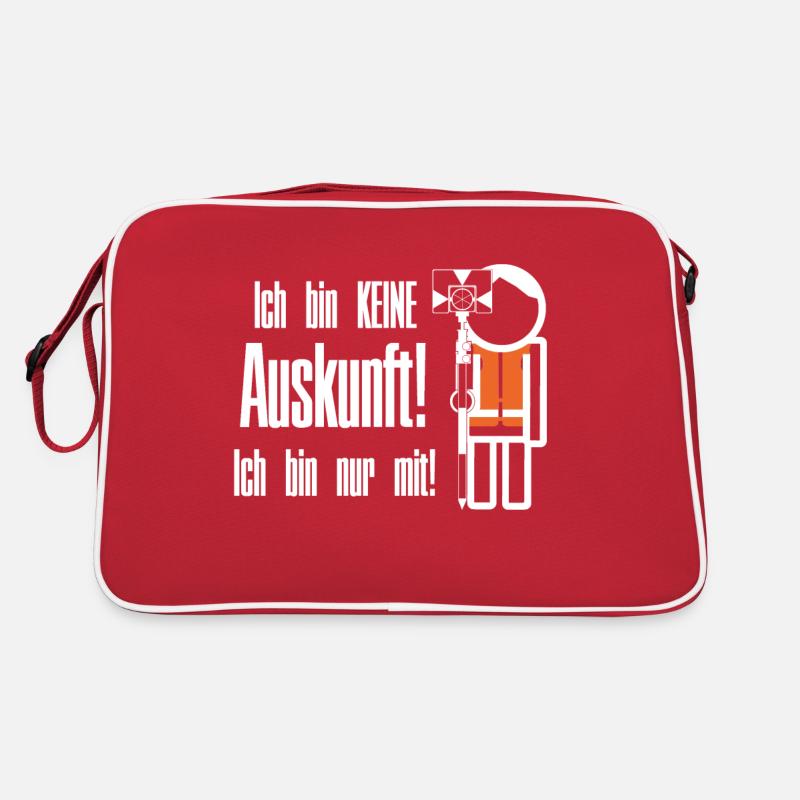 Vermesser Auskunft - Retro Tasche - Rot/Weiß