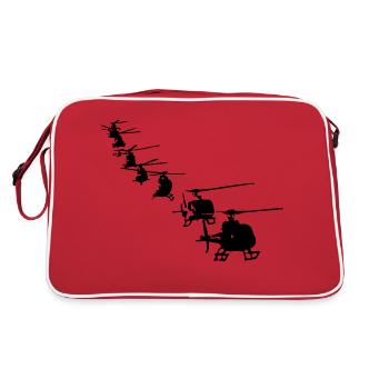 formation Hubschrauber Helikopter Helicopter - Retro Tasche - Rot/Weiß - Hinten