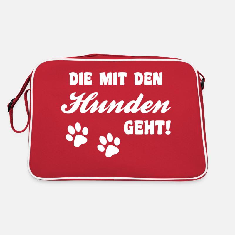 Die mit den Hunden geht Retro Tasche