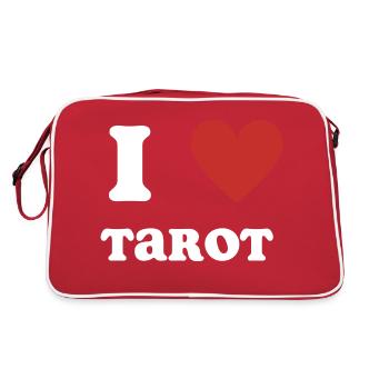 Ich liebe Tarot - Retro Tasche - Rot/Weiß - Hinten