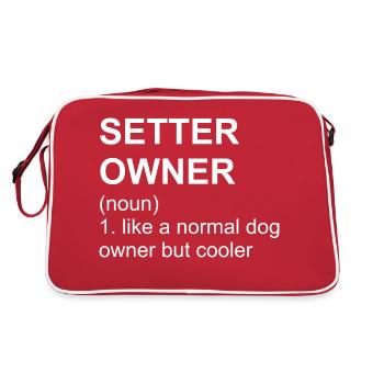 Setter Owner - Retro Tasche - Rot/Weiß - Hinten