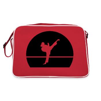 Karate Boxing Fighting - Retro Tasche - Rot/Weiß - Hinten
